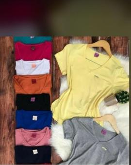 Blusa Feminina Básica de Manguinha Viscolycra