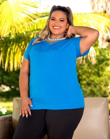 Blusa Plus Size Manga Curta de Malha - Atacado na 44 em Goiânia.