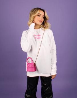 Blusão Básico de Moletom Feminino Branco