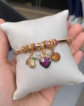 Bracelete Feminino Cravejado Zirconia Colorido