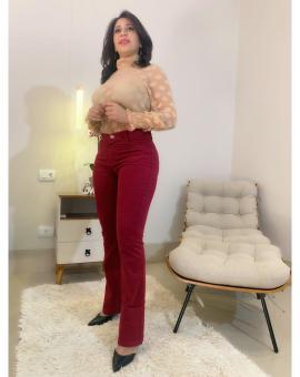Calça Flare Jeans Cintura Alta