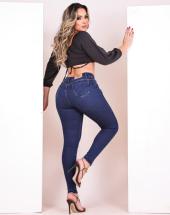 Calça Jeans Feminina Cintura Alta Detalhe Destroyed na Rua 44 em Goiânia