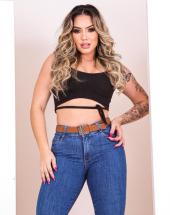 Calça Jeans Feminina Tradicional Cintura Alta Empina Bumbum na Rua 44 em Goiânia