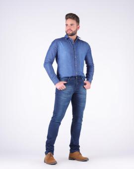 Calça Jeans Masculina Tradicional Escura