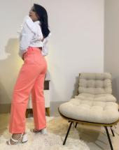 Calça Jeans Wide Leg Colorida na Rua 44 em Goiânia