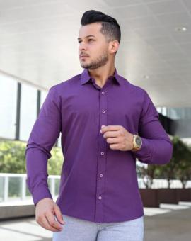 Camisa Social Masculina Manga Longa