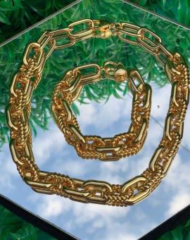 Corrente Grossa Feminina Tendência de Elo Grosso