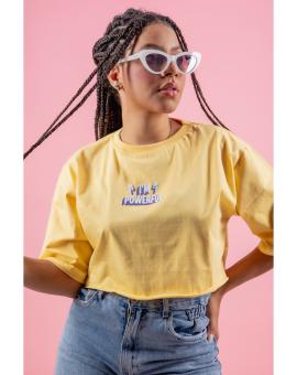 Cropped Feminino 100% Algodão de Manguinha