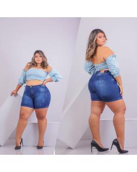 Short Jeans Plus Size Cintura Alta