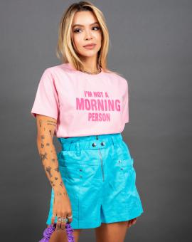 T-Shirt Feminina 100% Algodão Manga Curta Frase