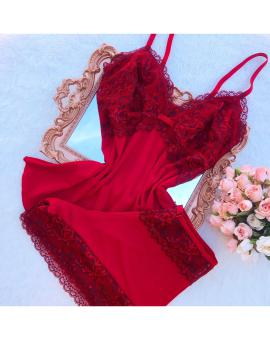 Baby Doll de Renda Vermelho