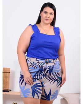 Blusa Plus Size Canelada de Alça