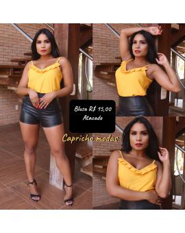 Blusa Feminina de Alcinha Lisa com Babado