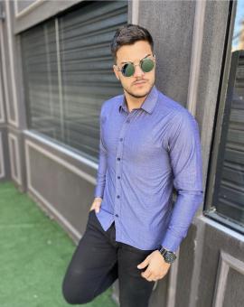 Camisa Masculina Manga Longa Social Slim