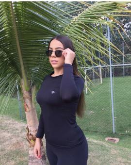 Camiseta Proteção UV Feminina Preta