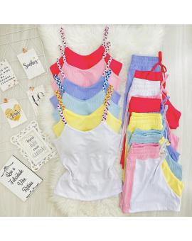 Conjunto Feminino Short e Blusa de Alcinha Canelado