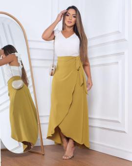 Saia Longa Evangélica Envelope Cintura Alta