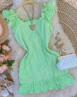 Vestido Curto Soltinho Laise com Manga