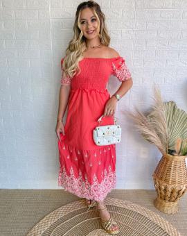 Vestido Longuete Ciganinha Ombro a Ombro