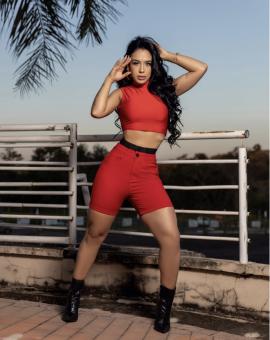 Bermuda Jeans Feminina Meia Coxa Cintura Alta