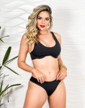 Biquíni Alça Larga com Bojo Preto Atacado na Rua 44 em Goiânia