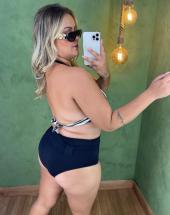 Biquíni Plus Size Cintura Alta com Bojo Preto e Branco Atacado na Rua 44 em Goiânia