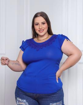 Blusa Feminina Plus Size de Manguinha Viscolycra