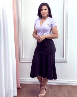 Body Canelado Manga Princesa