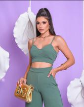 Conjunto Calça Pantalona e Cropped Atacado na Rua 44 em Goiânia