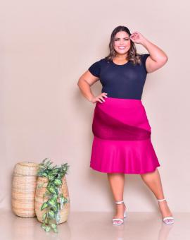 Saia Evangélica Plus Size com Babado