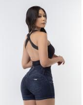 Short Jeans Feminino Cintura Alta com Botões na Frente Atacado na Rua 44 em Goiânia