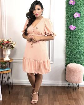 Vestido Evangélico Rodado com Manga Bufante