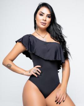 Body Feminino Preto Mula Manca