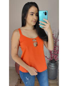 Regata Feminina Soltinha Básica Decote na Frente