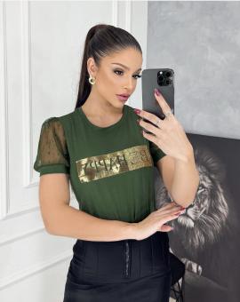 T-Shirt Luxo Manga Bufante Tule