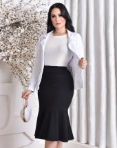 Blazer Feminino Branco Neoprene Acinturado Atacado na Rua 44 em Goiânia