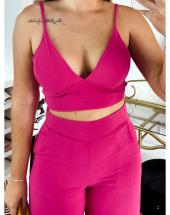 Conjunto Feminino Calça Pantalona e Cropped Crepe Atacado Rua 44 Goiânia