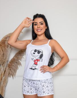 Pijama Feminino Curto 100% Algodão Short e Regata