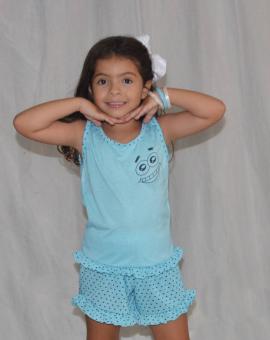 Pijama Infantil Feminino Curto Algodão Short e Blusa