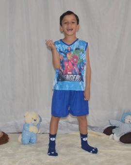 Pijama Infantil Masculino Short e Regata Personagens