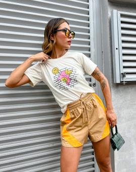 T-Shirt Feminina Algodão Branca Estampada