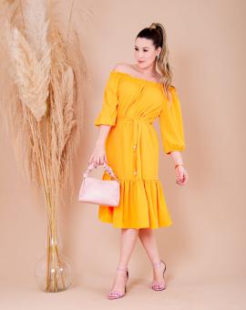 Vestido Midi Ciganinha Manga Longa Bufante