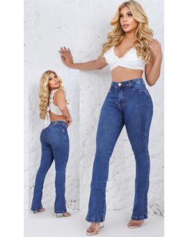 Calça Flare Jeans Cintura Alta Básica