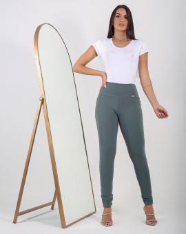 Calça Social Feminina Cintura Alta Malha Montaria