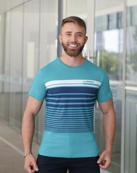 Camiseta Masculina Listrada 100% Algodão