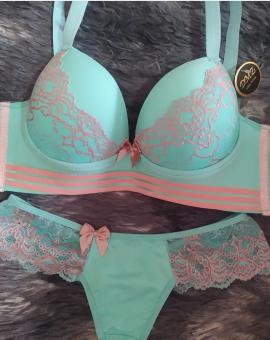 Conjunto Lingerie Reforçado com Bojo e Renda