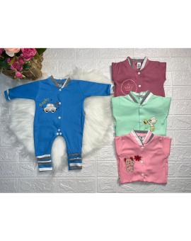 Macacão Longo com Vira Pé Bordado