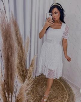 Vestido Evangélico para Jovens Tule Branco