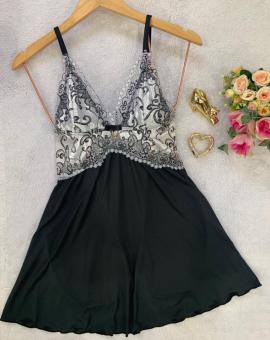 Camisola Feminina Renda sem Bojo Preta