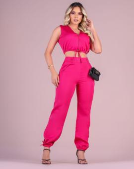 Conjunto Alfaiataria Feminino Calça Jogger e Cropped